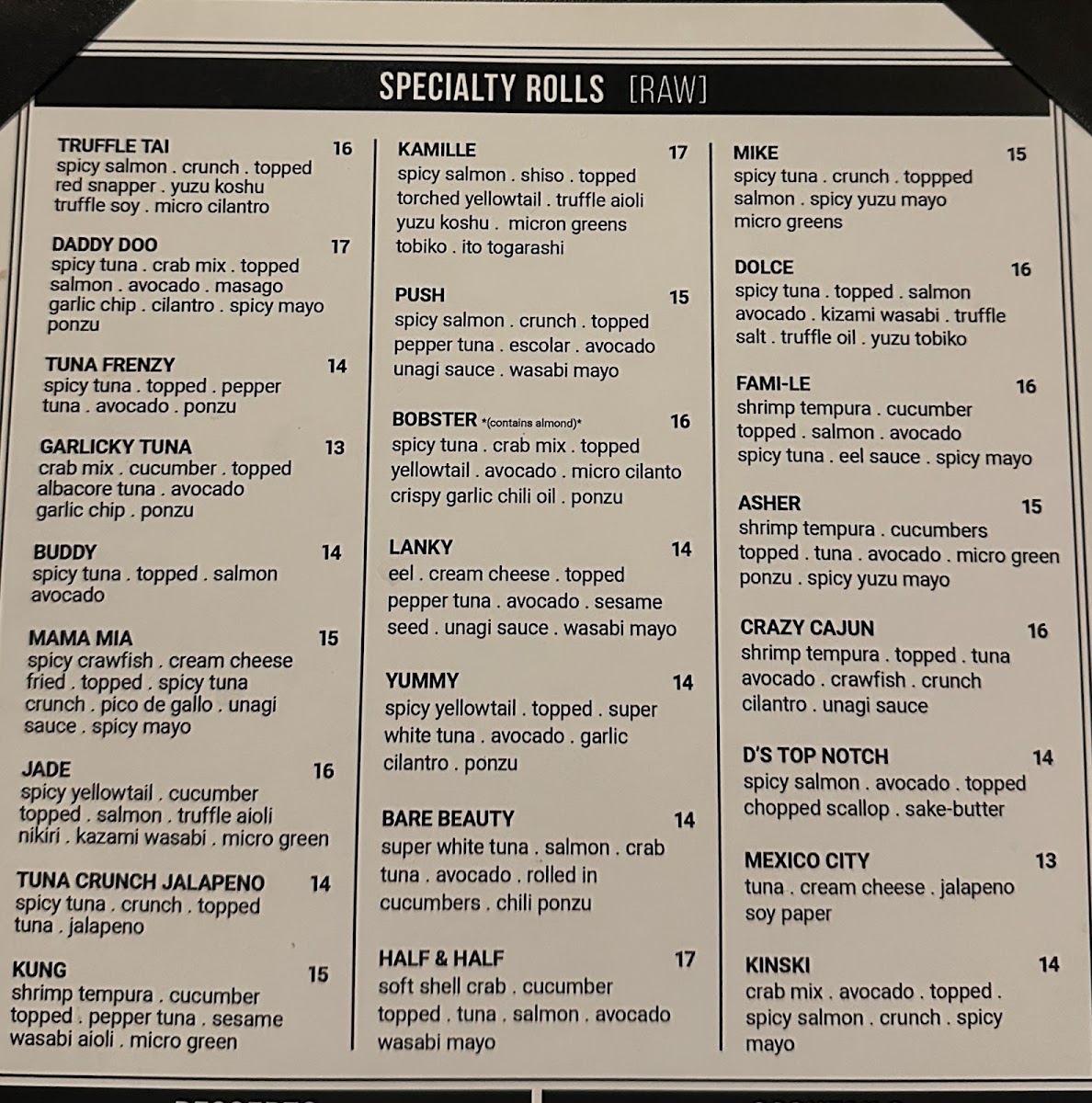 Top Sushi Menu - Image 1